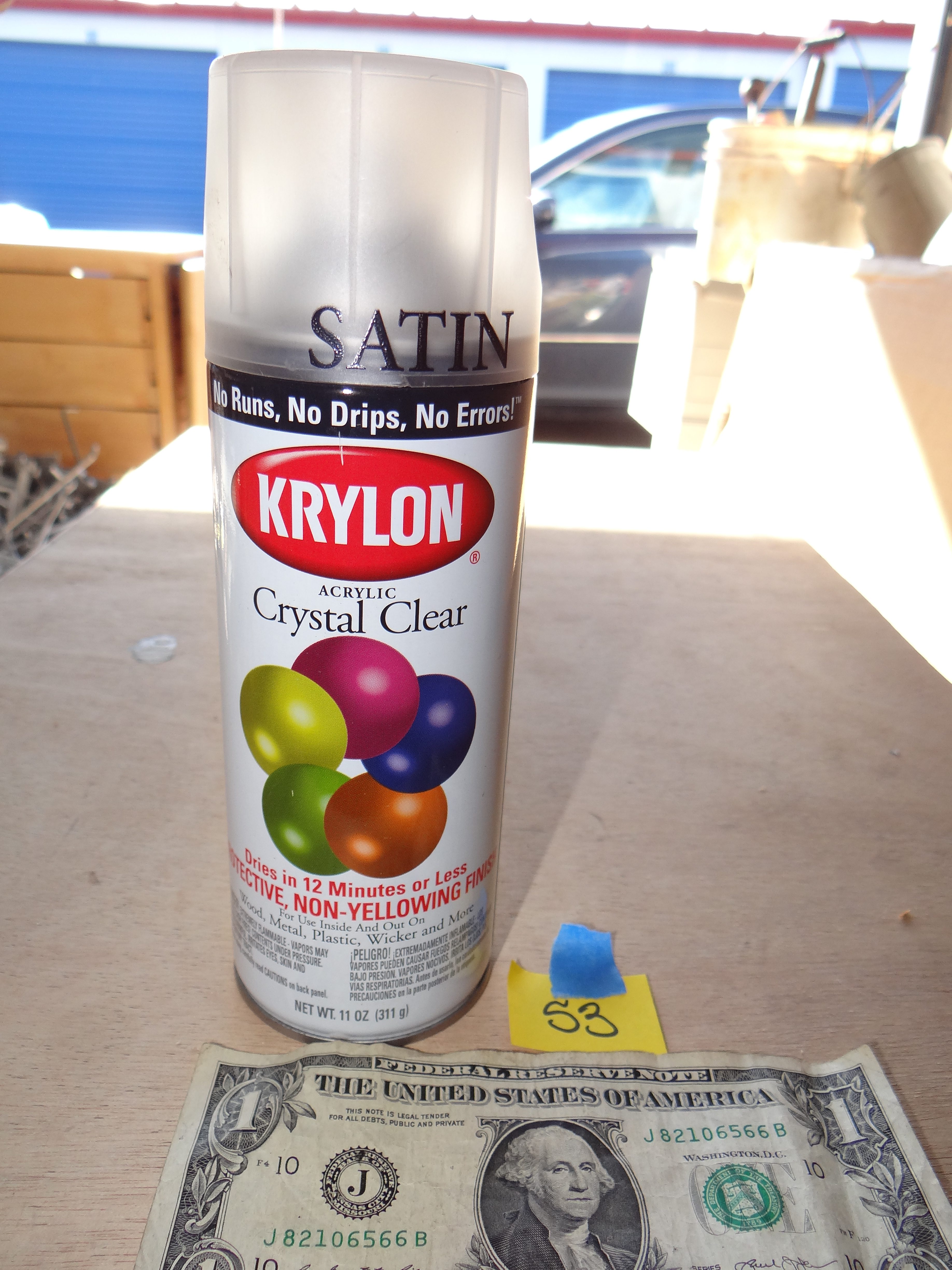 53-Krylon Crystal Clear Satin Spray Paint