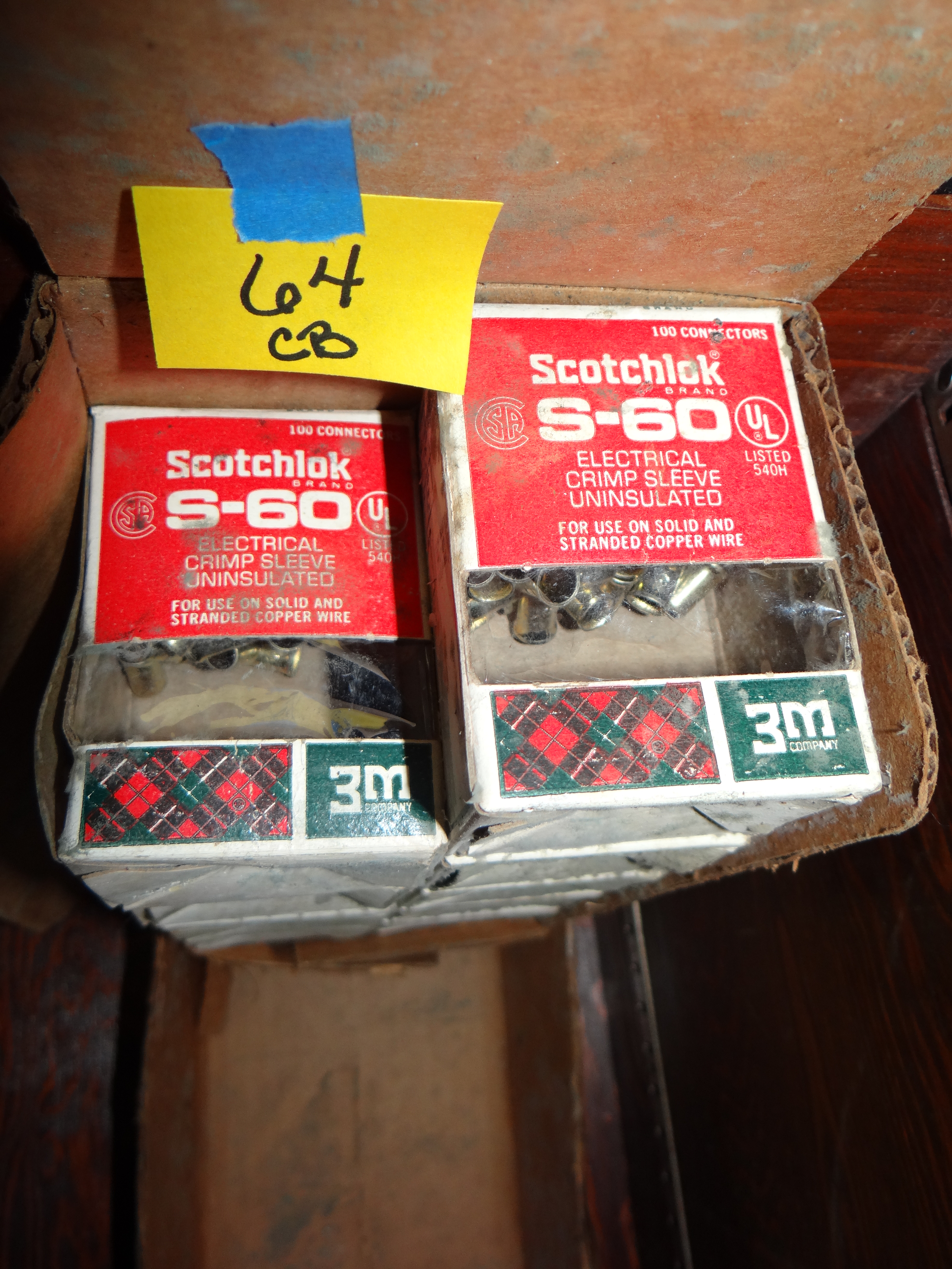 CB64-Scotchlok S-60 Electrical Crimp Sleeve Uninsulated 9 Boxes