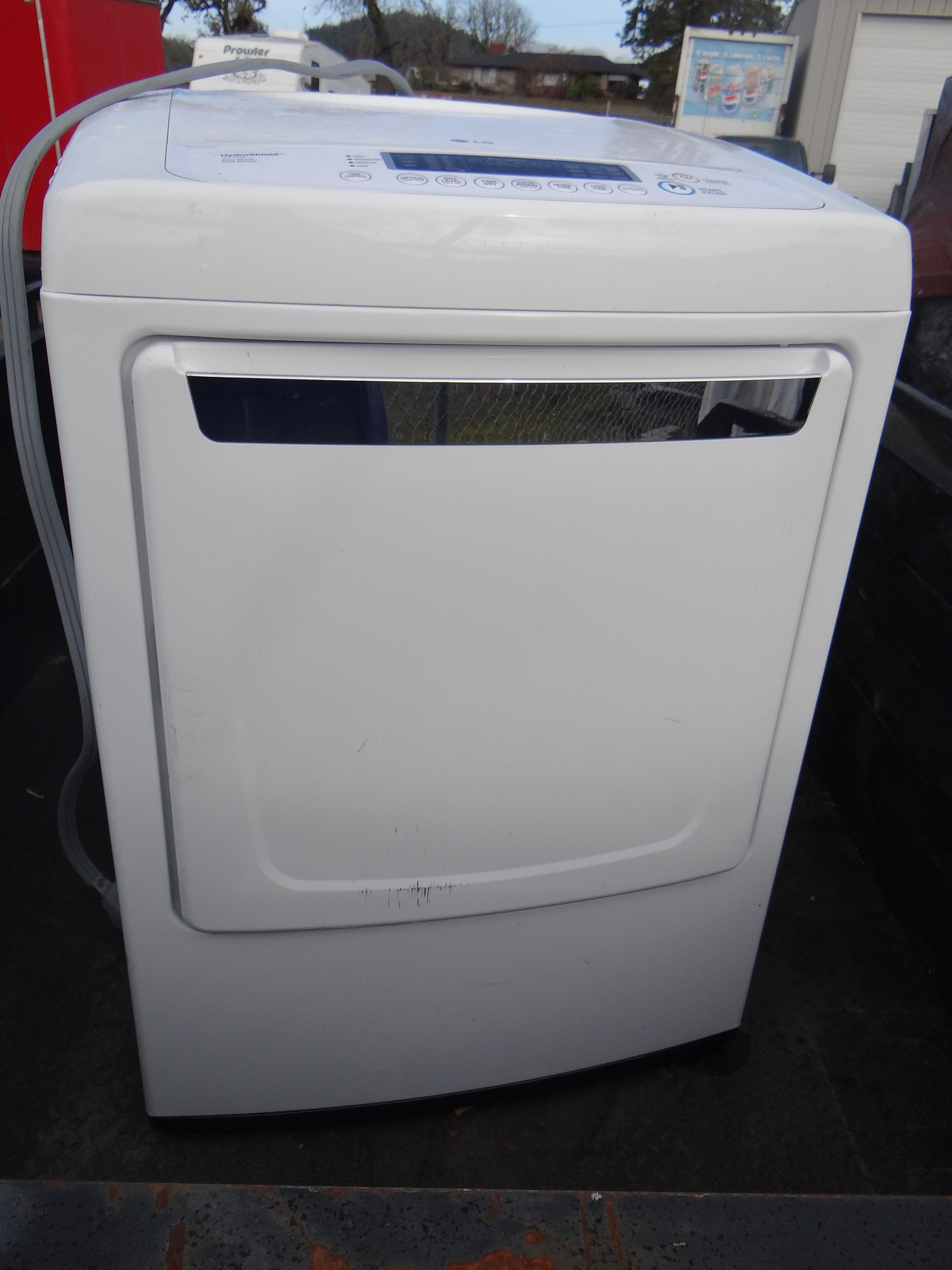 MM117-LG 7.3 cu ft Large Capacity Hydro Shield Electric Dryer (scratches on front see pic)