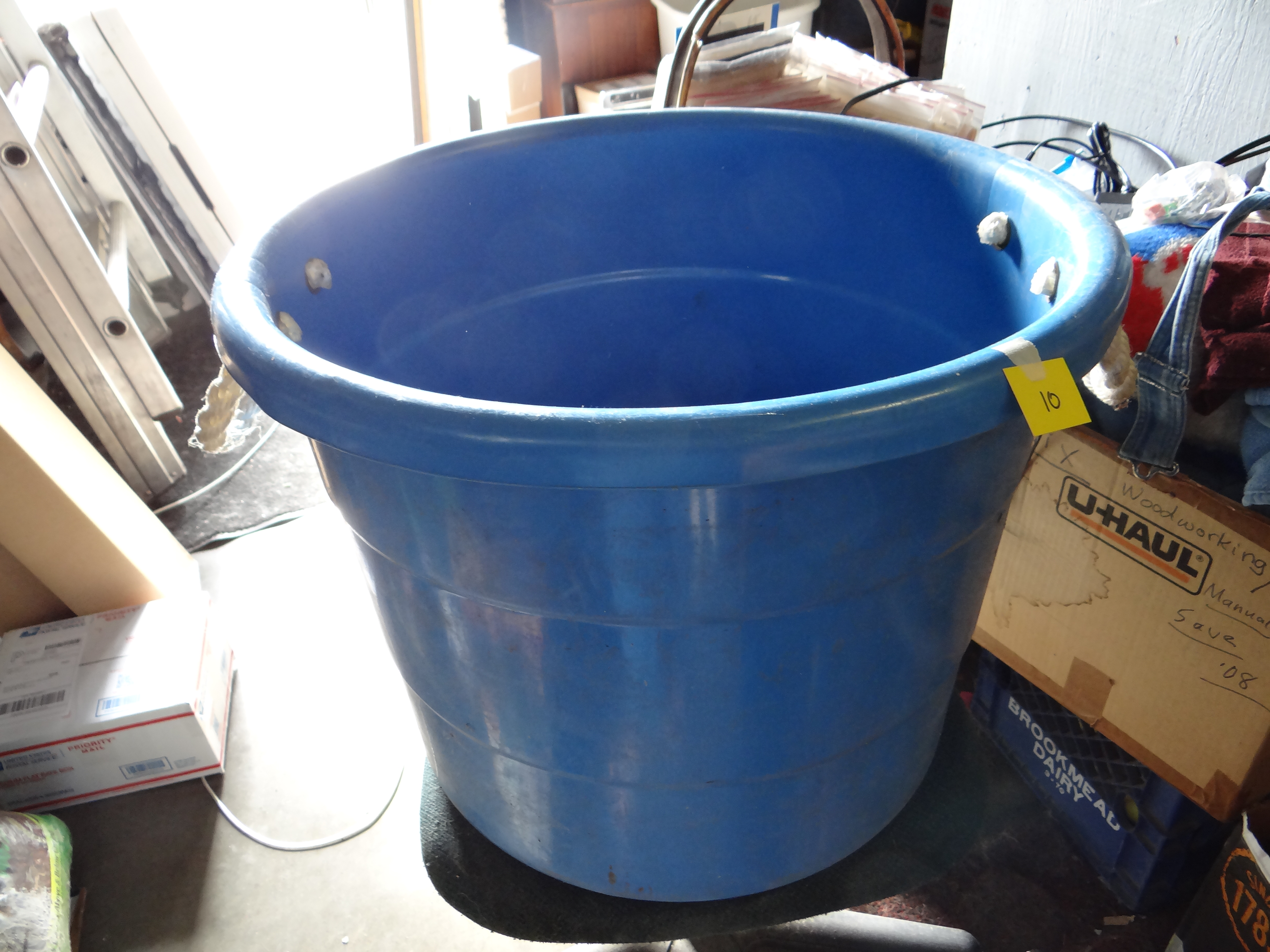 10-Blue Laundry Bucket w/ Rope Handles