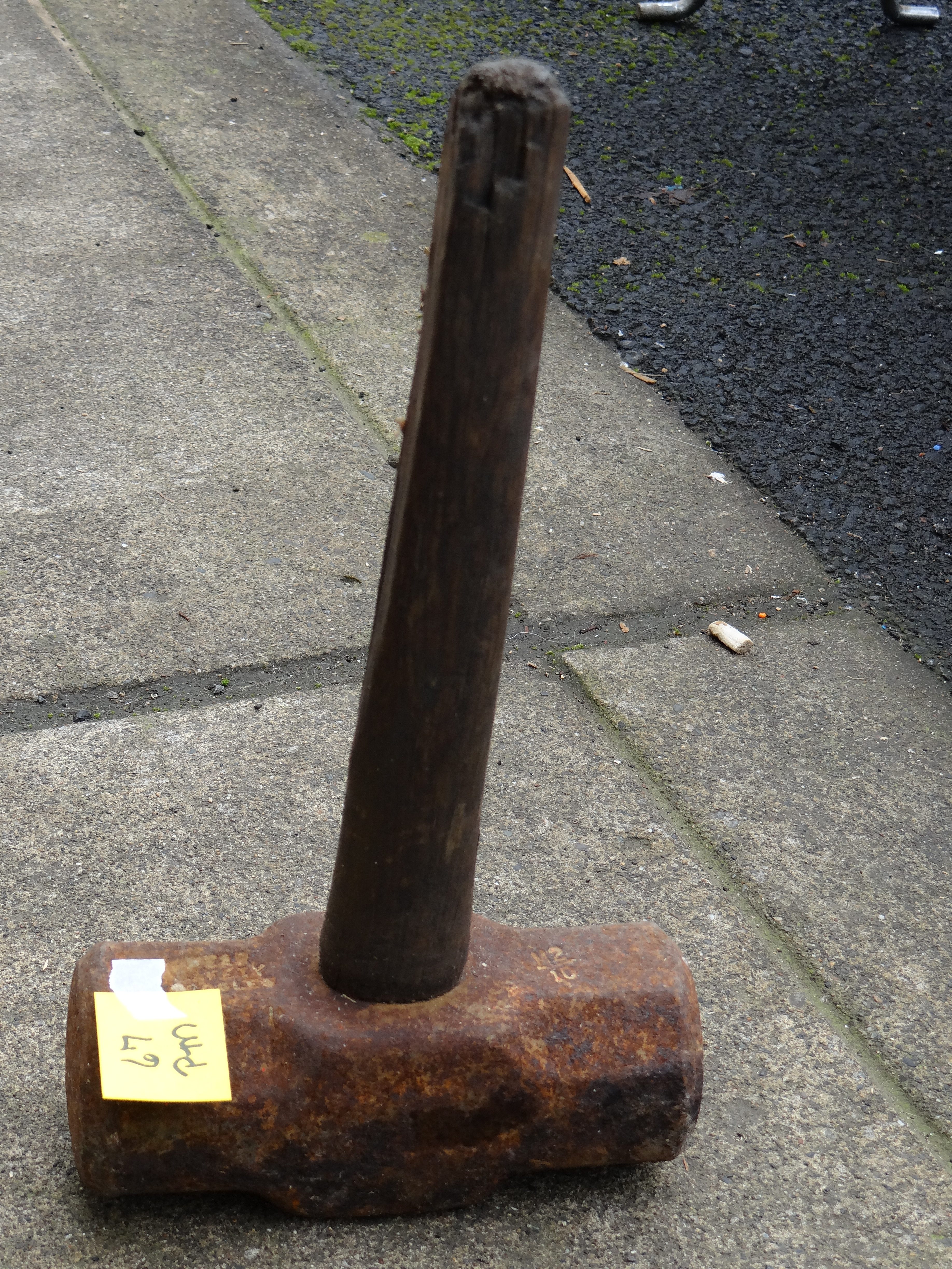 PM67-Broken Wooden Handled Sledge Hammer