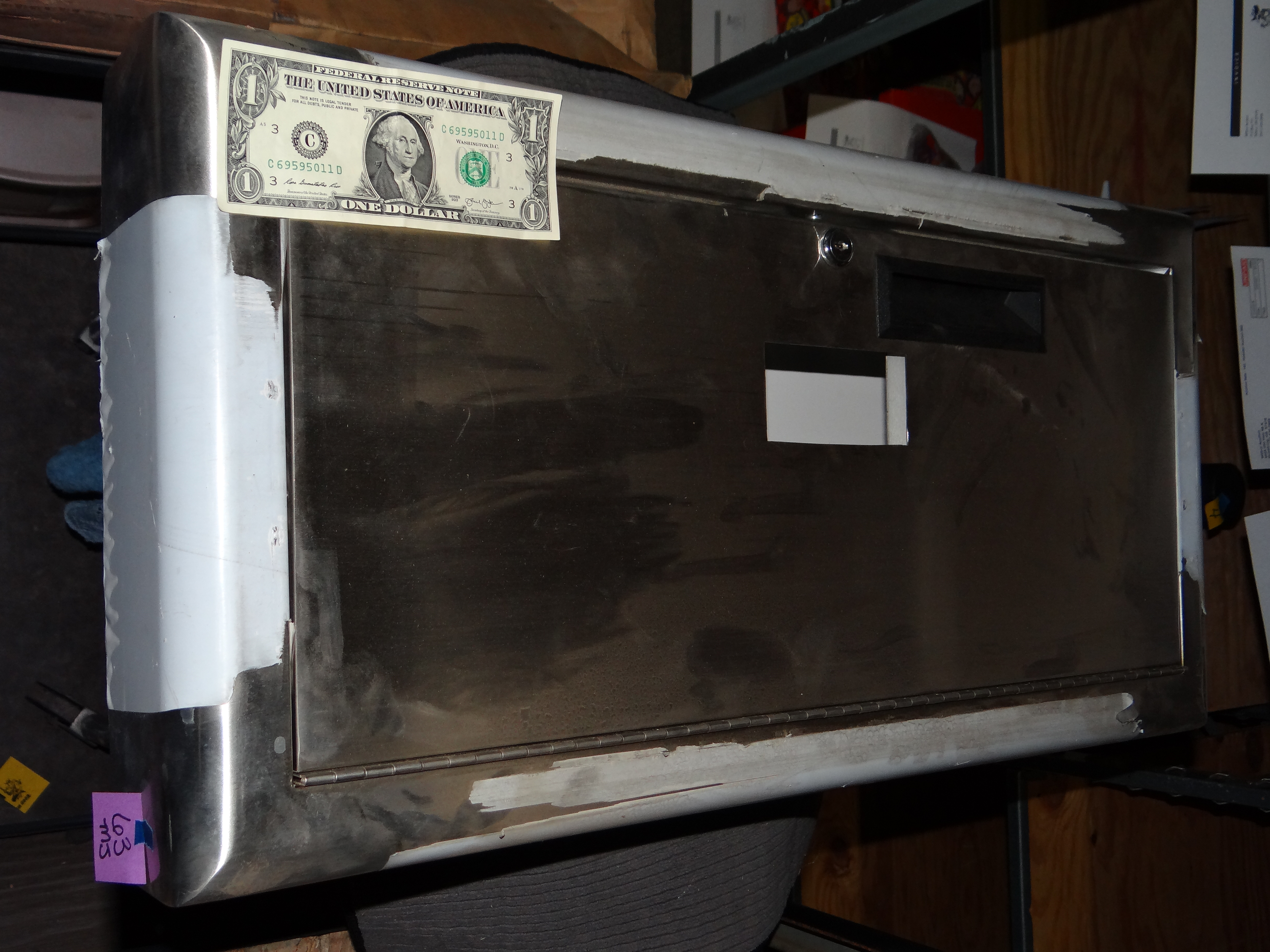 MJ63-Internal Wall Mounted Safety Deposit Box Needs New Key & Drop Flap