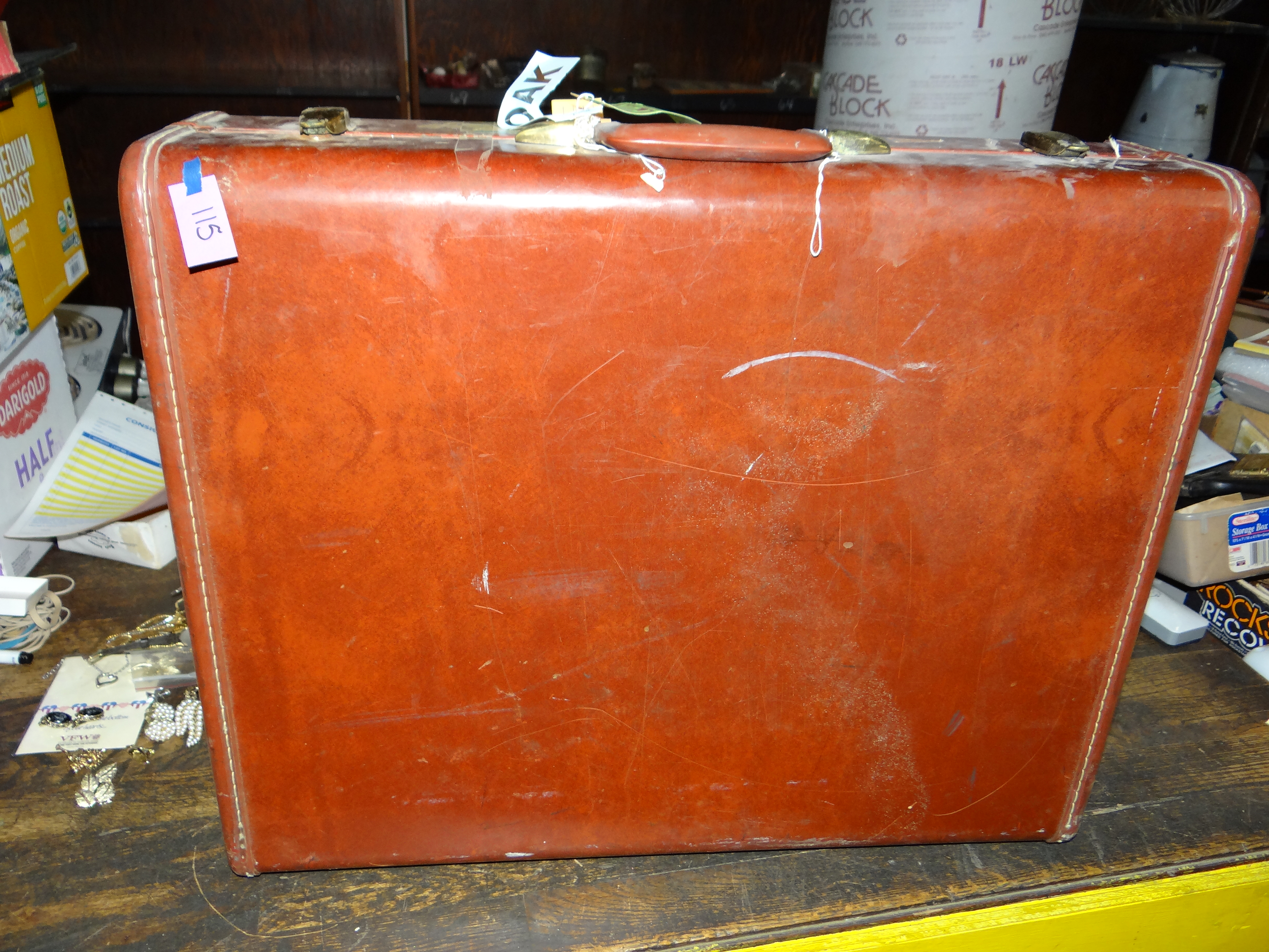 JMC115-Vintage Brown Samsonite Streamline Suitcase