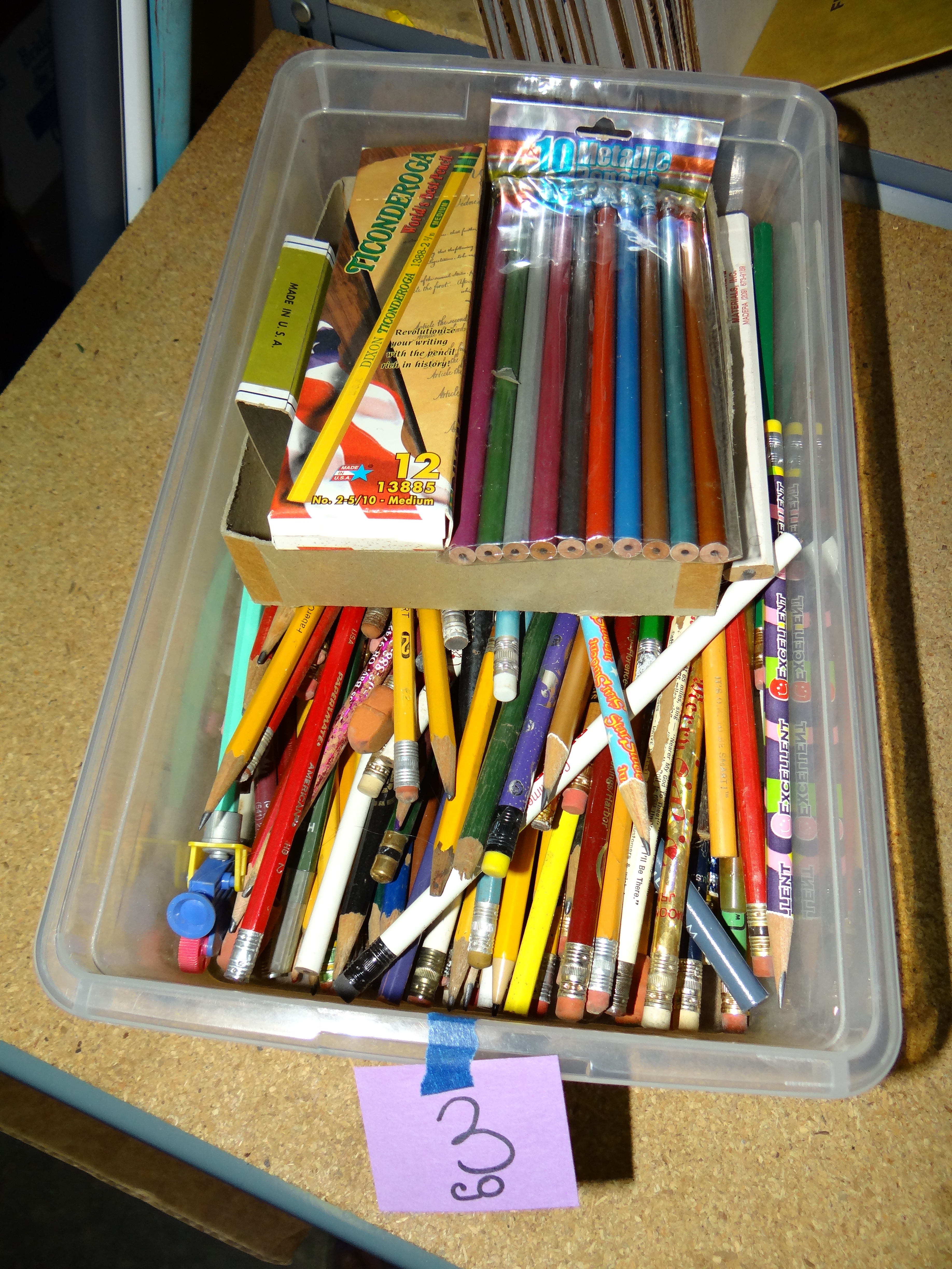 CO3-Small Tote Full of Various Writing Pencils