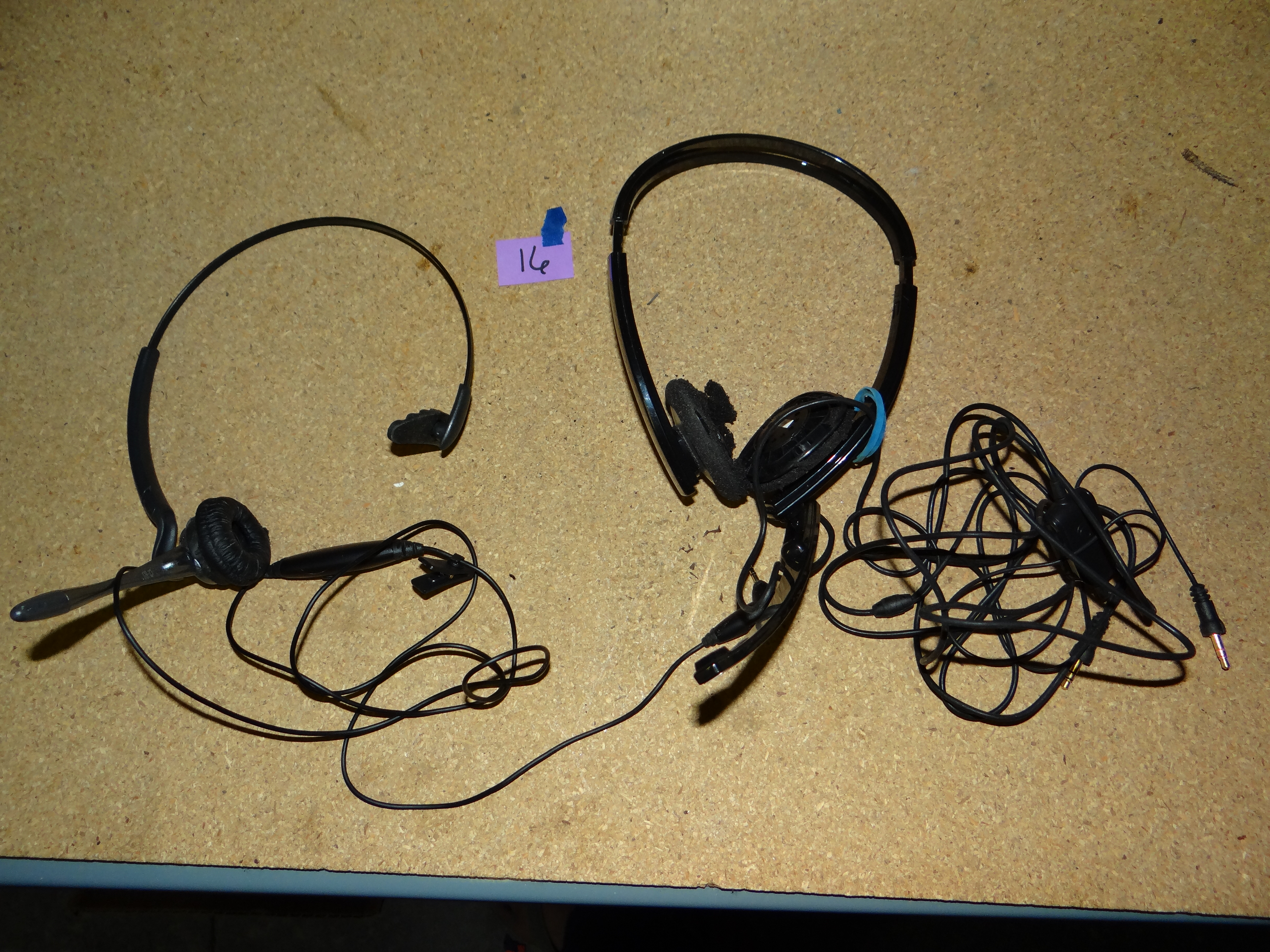 16-Two Sets of Over the Ear Microphone Headphones