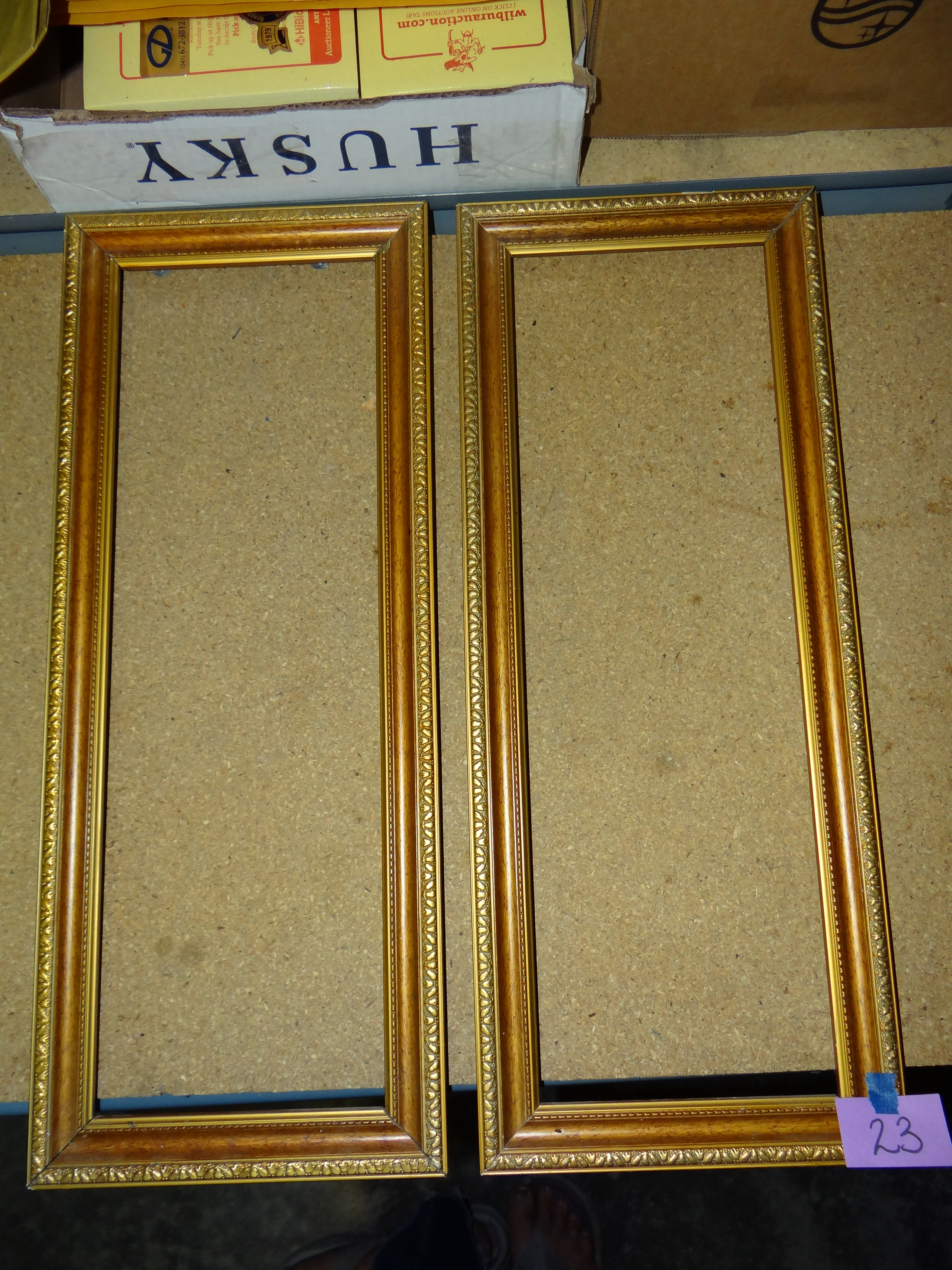 23-Pair of Gold Toned Picture Frames (see pics for measurements)