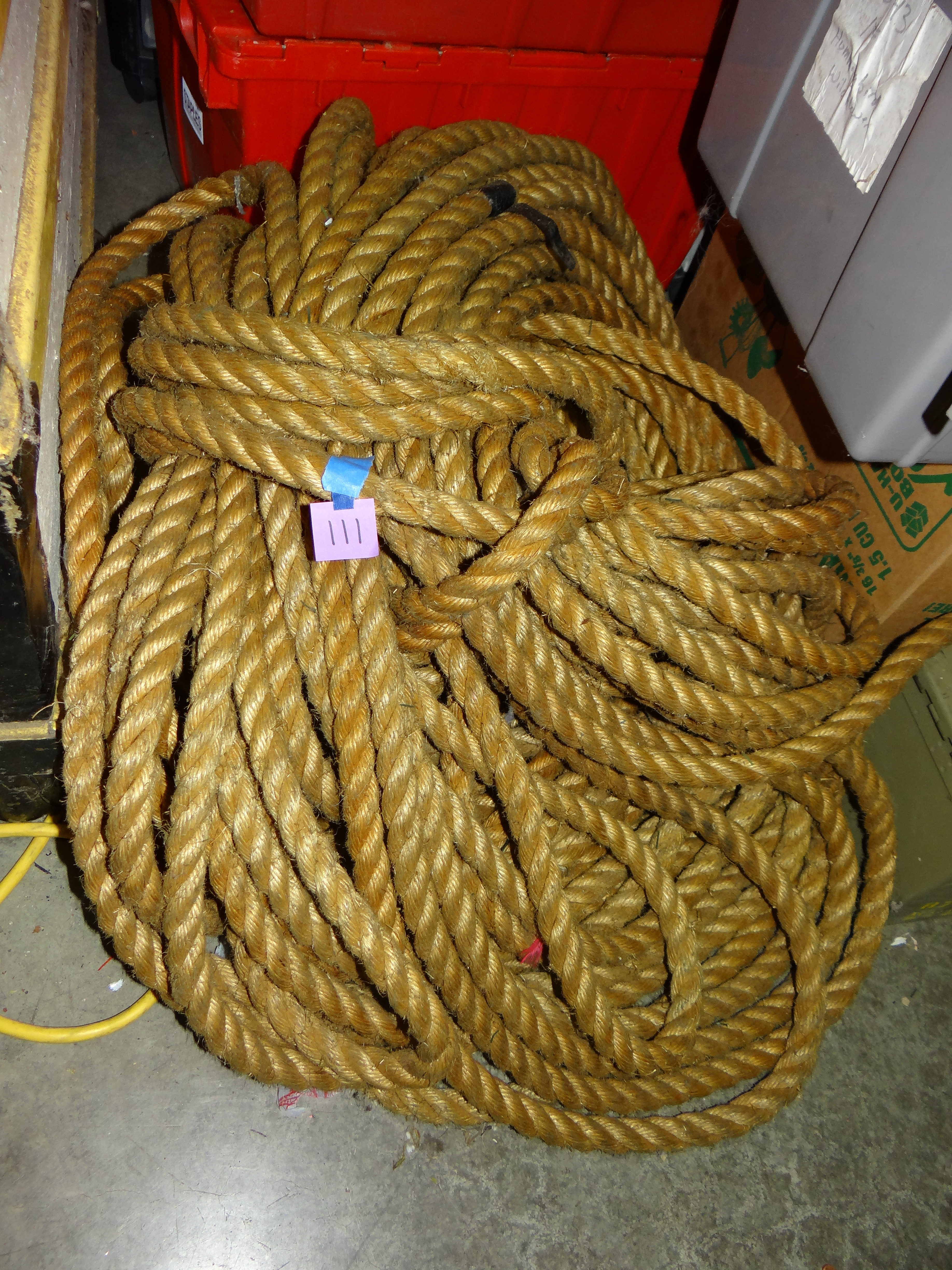 111-Large Bundle of Hemp Rope Approx. 1in Wide