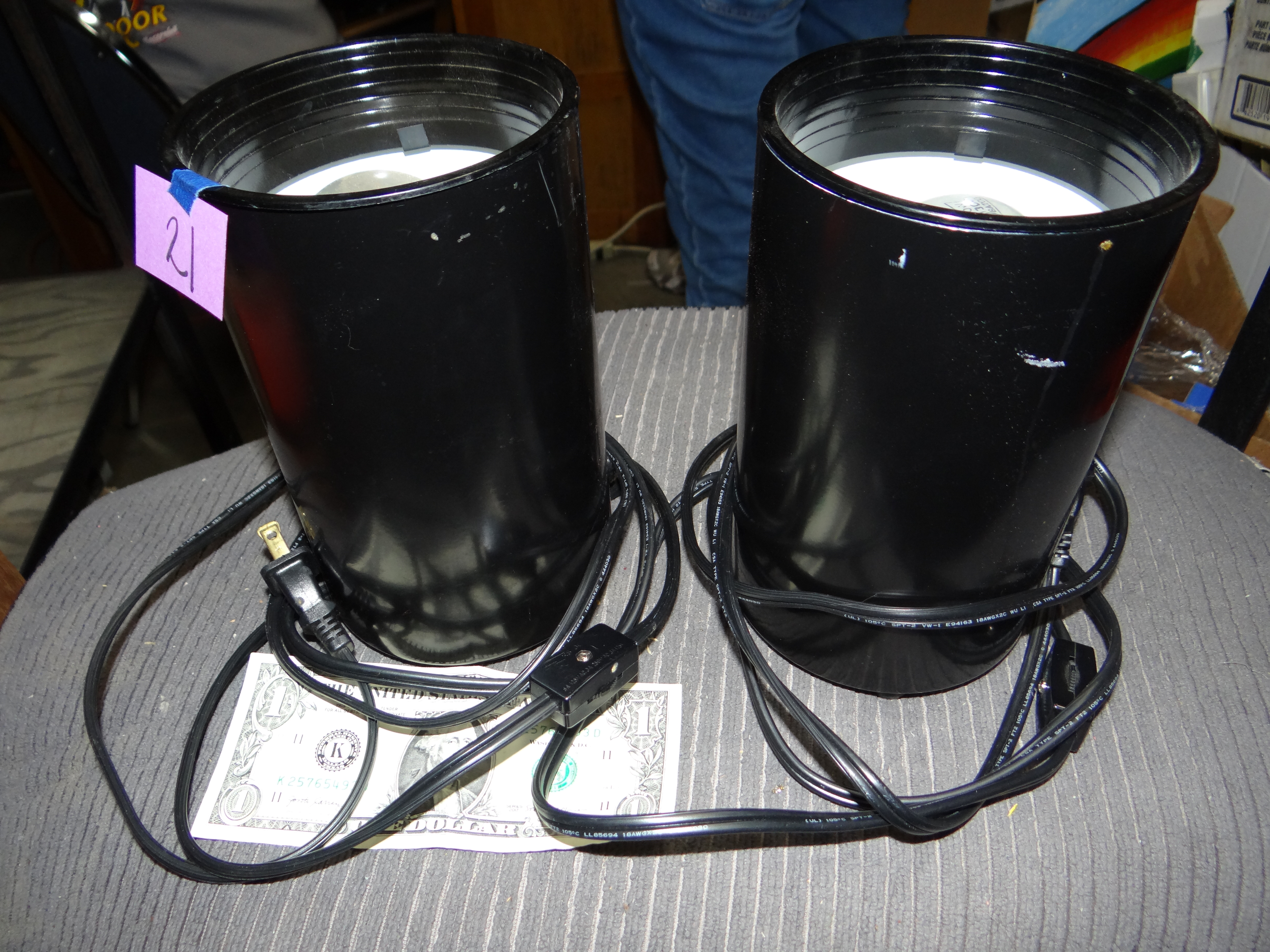 21-Pair of Cylindrical Black Lamps