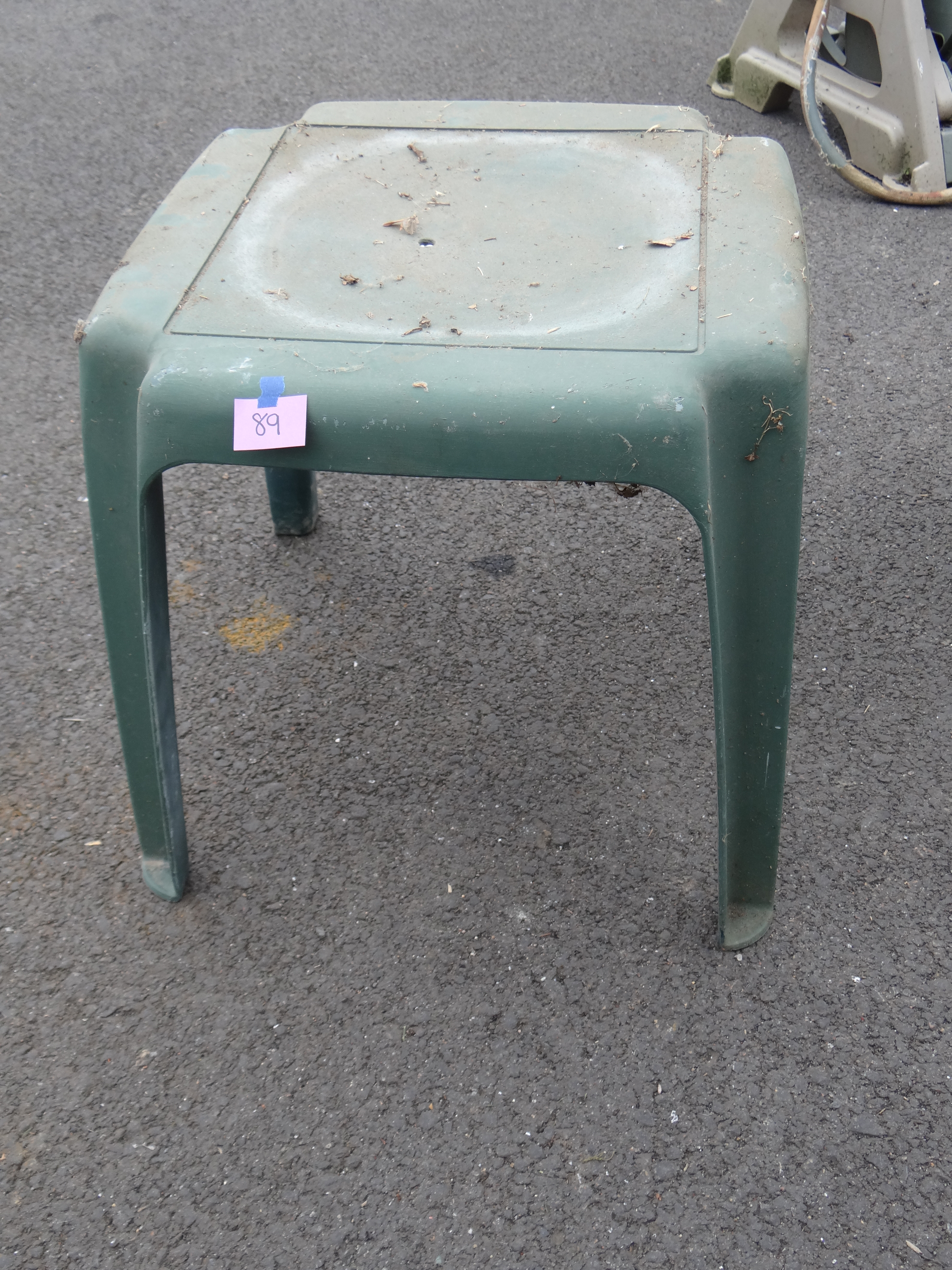 89-Green Plastic Porch Side Table