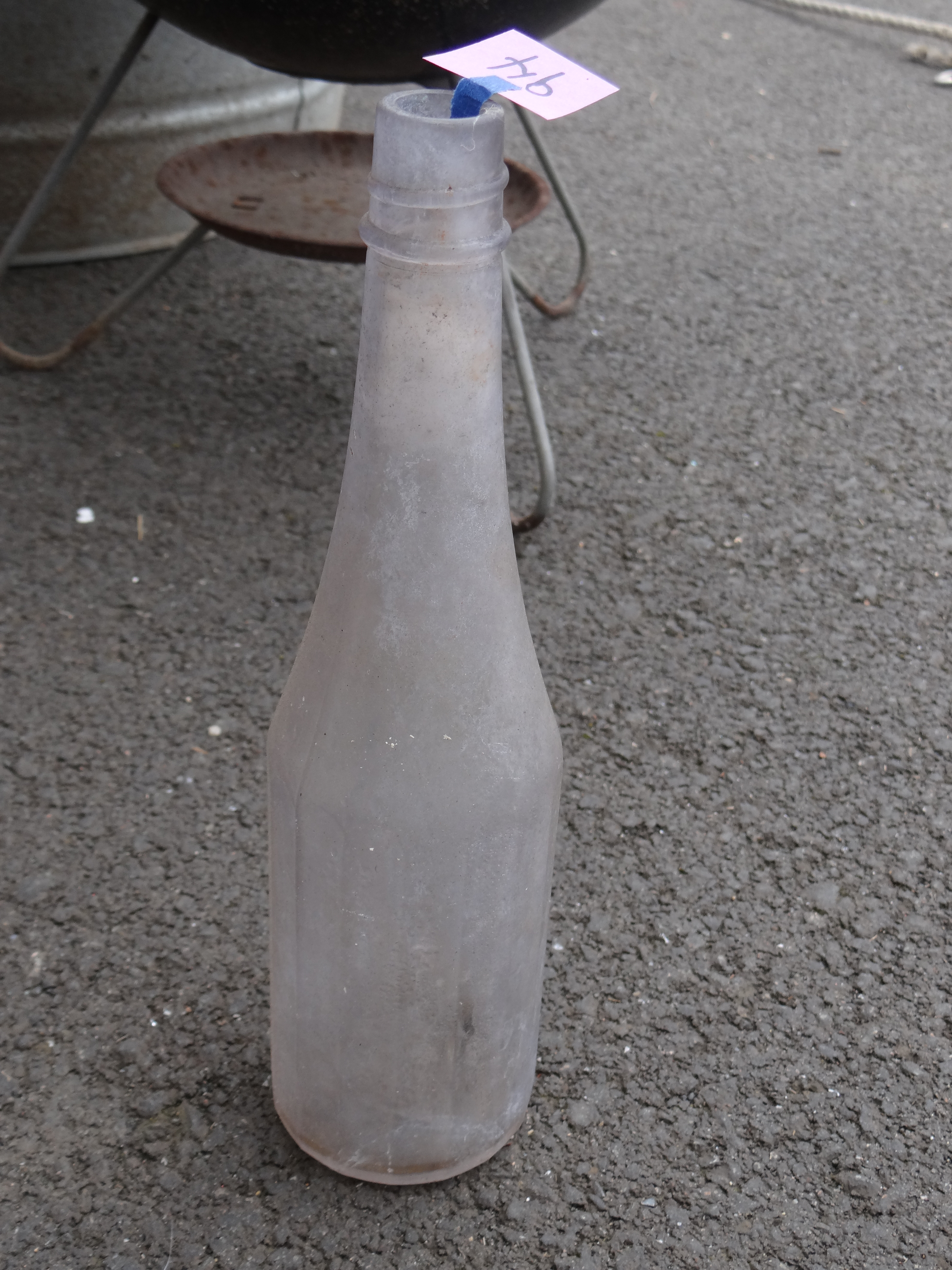94-Vintage Turning Purple Glass Condiment Bottle