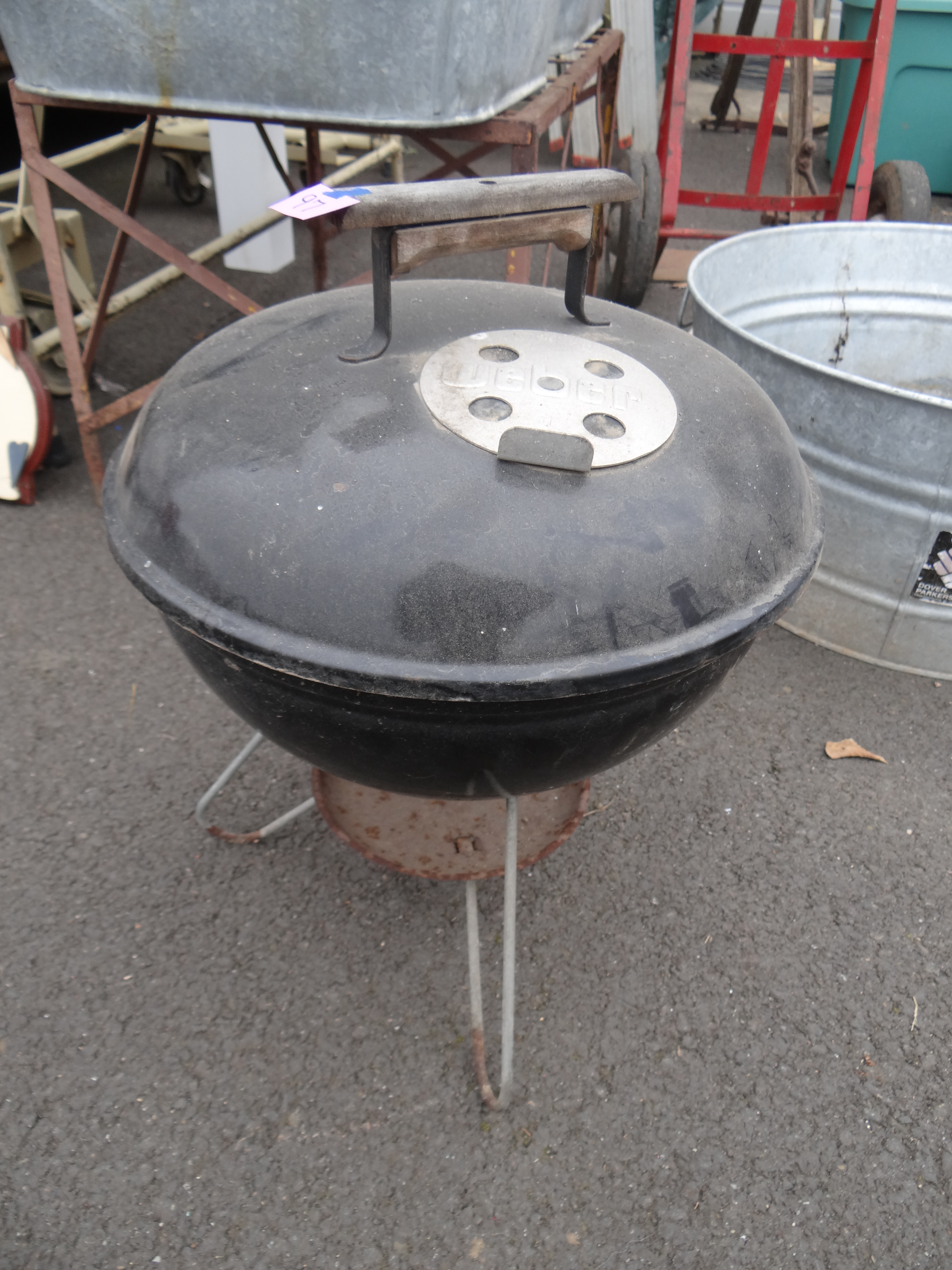 97-Small Charcoal BBQ Grill Ready to Use w/ Charcoal Inside