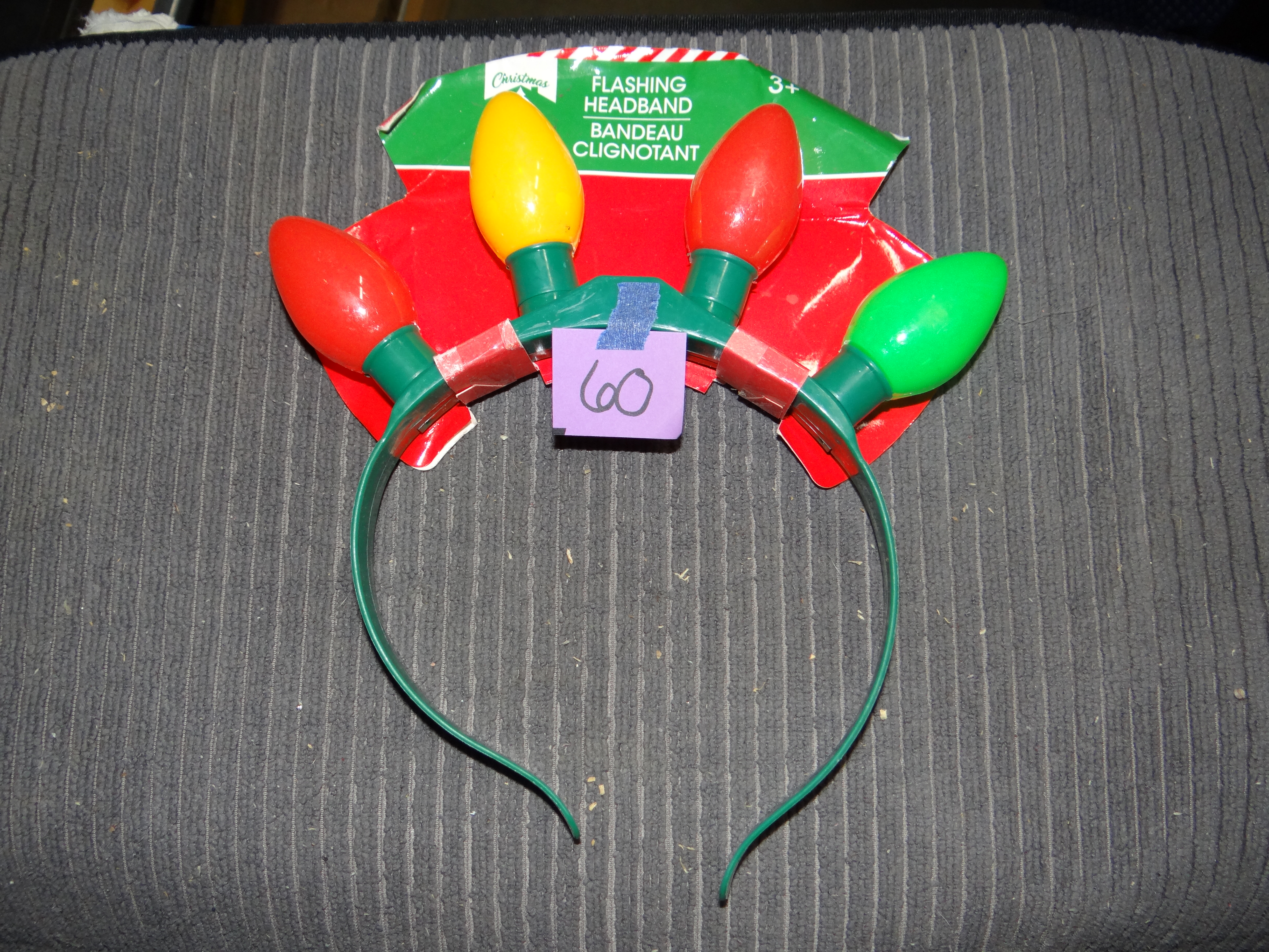 60-Flashing Christmas Lights Headband