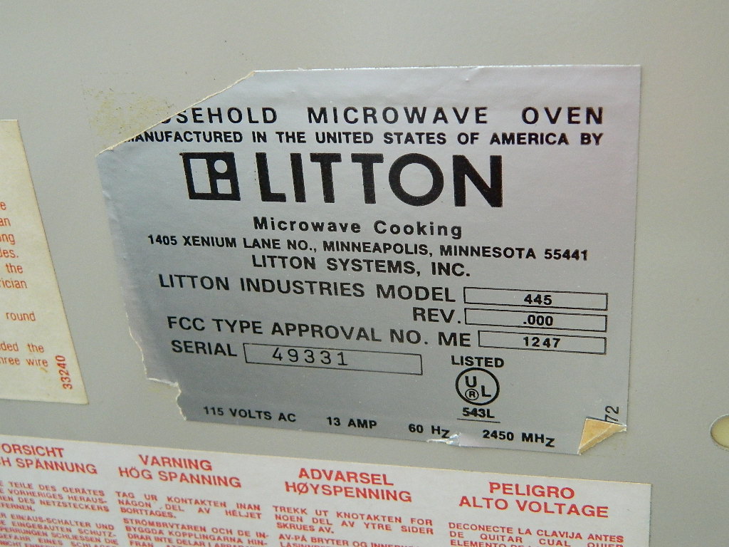 AA6015 WORKING Vintage Minute Master ‘LITTON’ Microwave Oven w/ Manual
