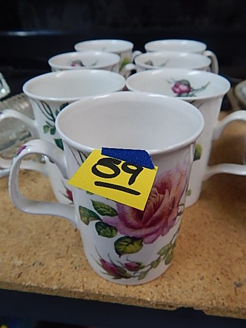 59-7 Coffee Cups English Rose By Roy Kirkham