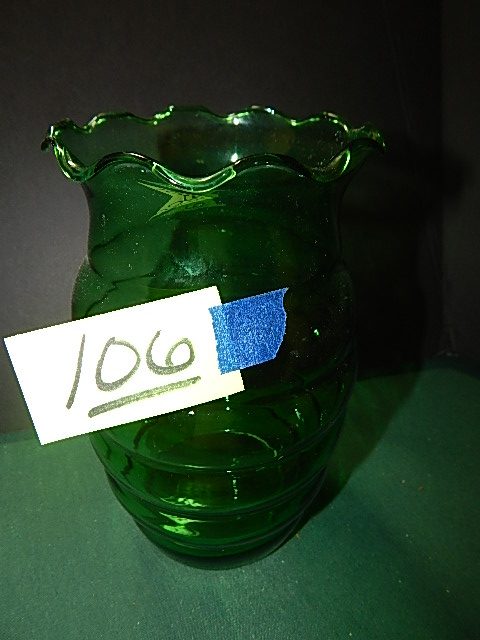 106-Green Glass Vase