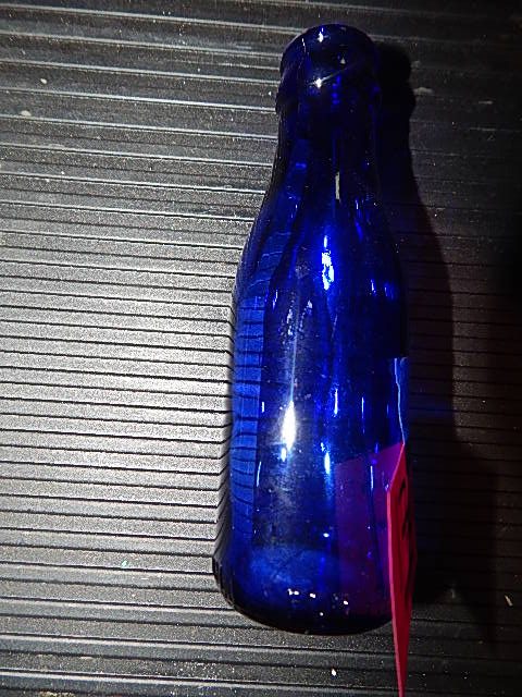 176-Vintage Blue Medicine Bottle Bromocedrin