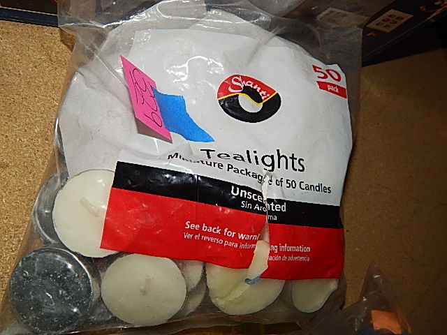 329-Bag of 50 White Tea Light Candles