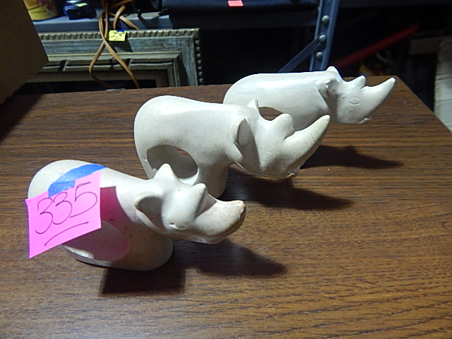 335-3 Carved Rhino Napkin Holders