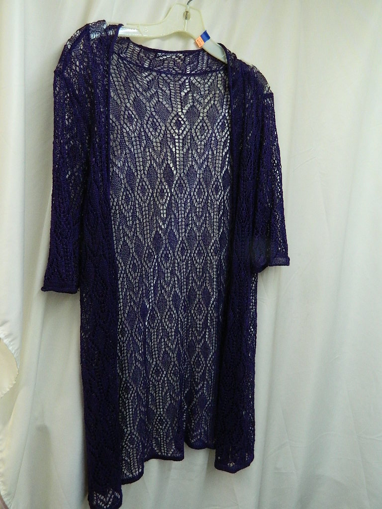 OE6773- WOMENS Beautiful Size Medium/Large? Dark Purple Crochet Style ...